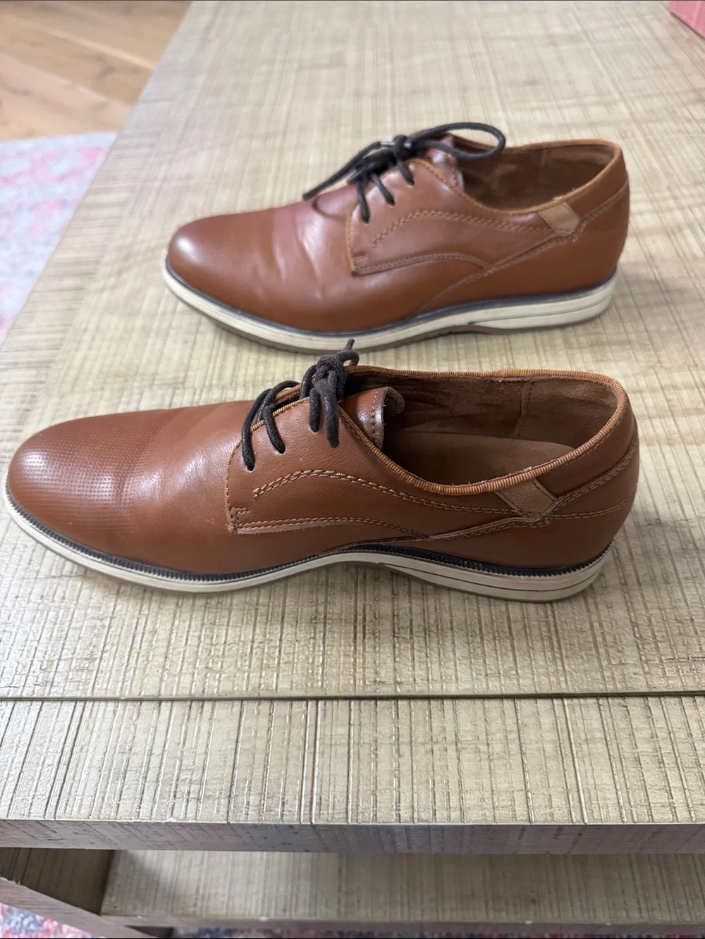Boys Brown Leather Lace-Up Dress Shoes